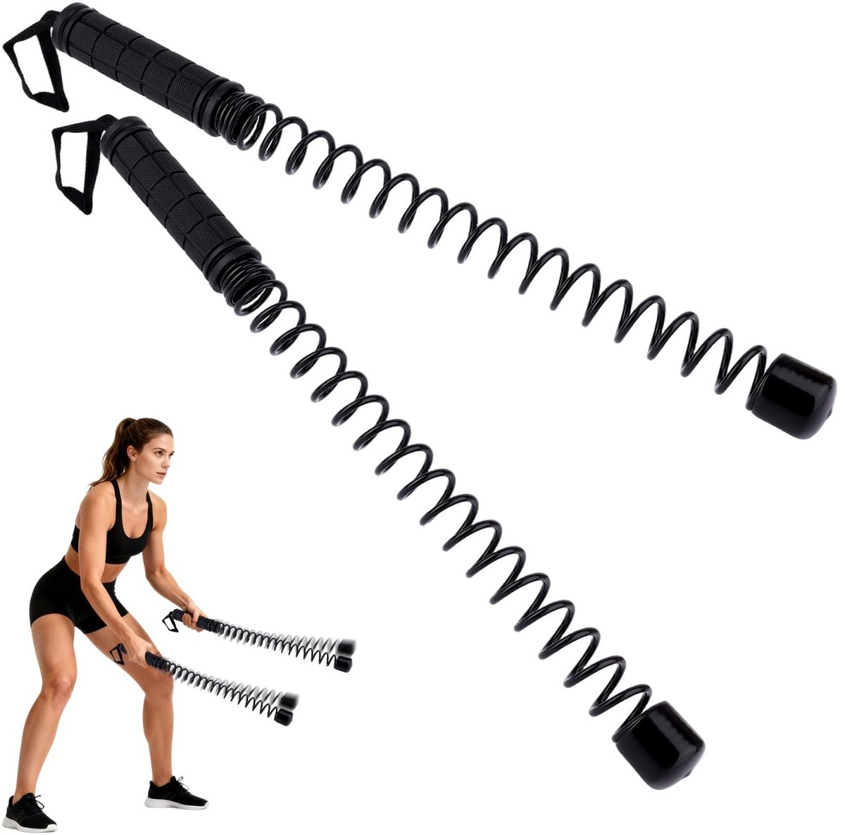 2 Stuks Ropeless Battle Ropes - Lichtgewicht Fitness Touw voor HIIT en Krachttraining
