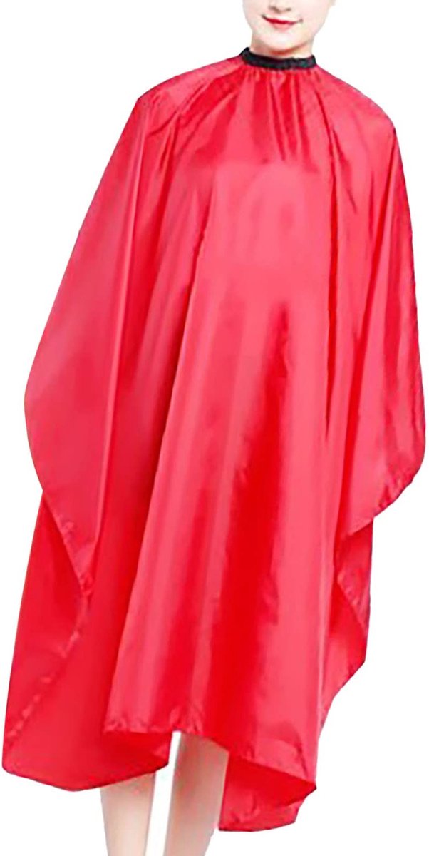 Waterdichte Haarkap voor Kappers - Verstelbare Haarverf Cape 140x120cm - Unisex (Rood)