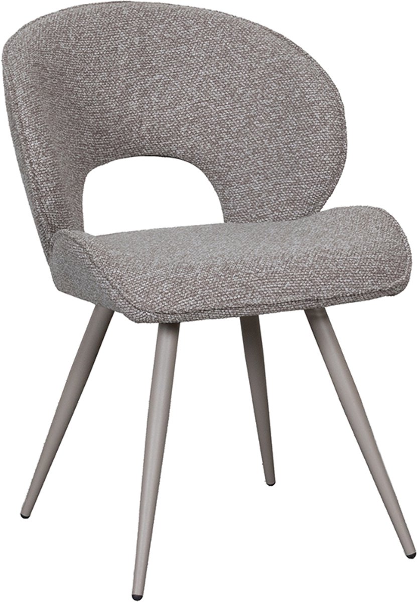 LABEL51 Sakura Eetkamerstoel - Bruin - Royal Stof - Taupe Metaal - Stoel - Normale eetkamerstoel