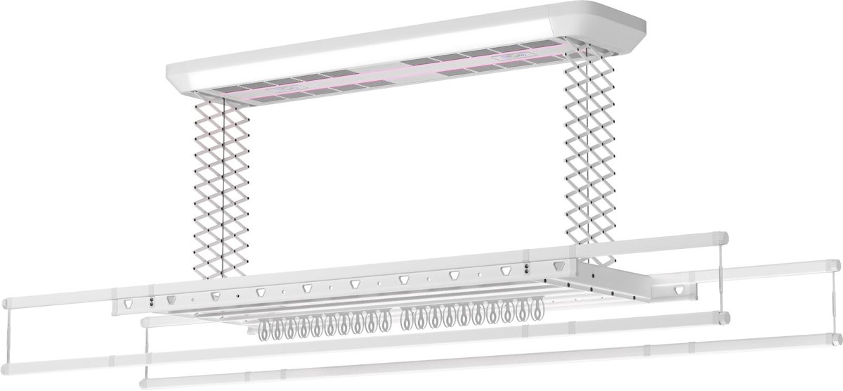Wasophoogte® Elektrisch Droogrek - Plafonddroogrek Elite - Droogrek - Droogrek Elektrisch - Plafond Droogrek - 38 kg draagvermogen