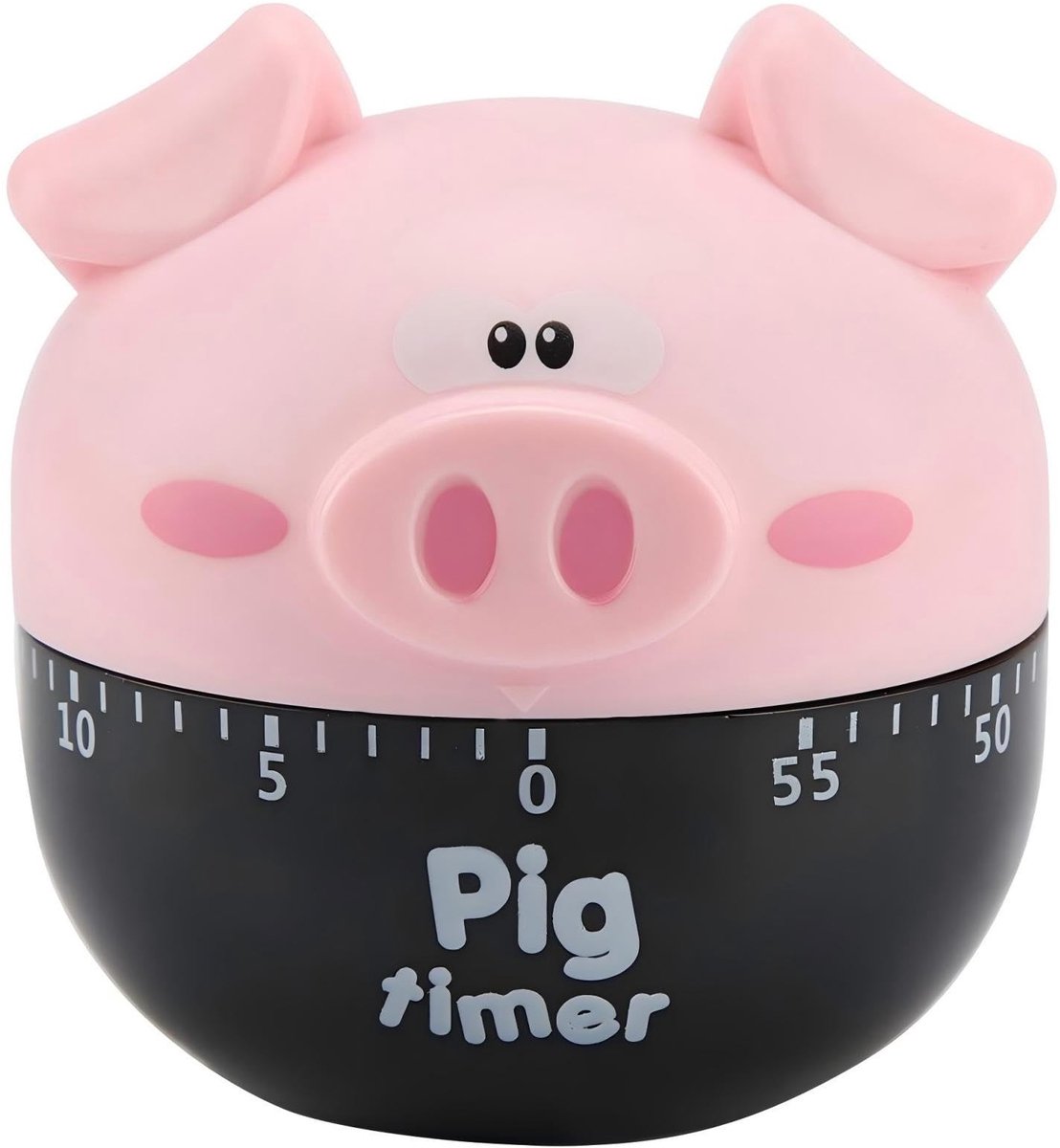 Dailygoods - Mechanische keukentimer - Schattig varken ontwerp - Roze kleur - Aftelalarm tot 60 minuten - Perfect voor koken en bakken - Geschikt voor