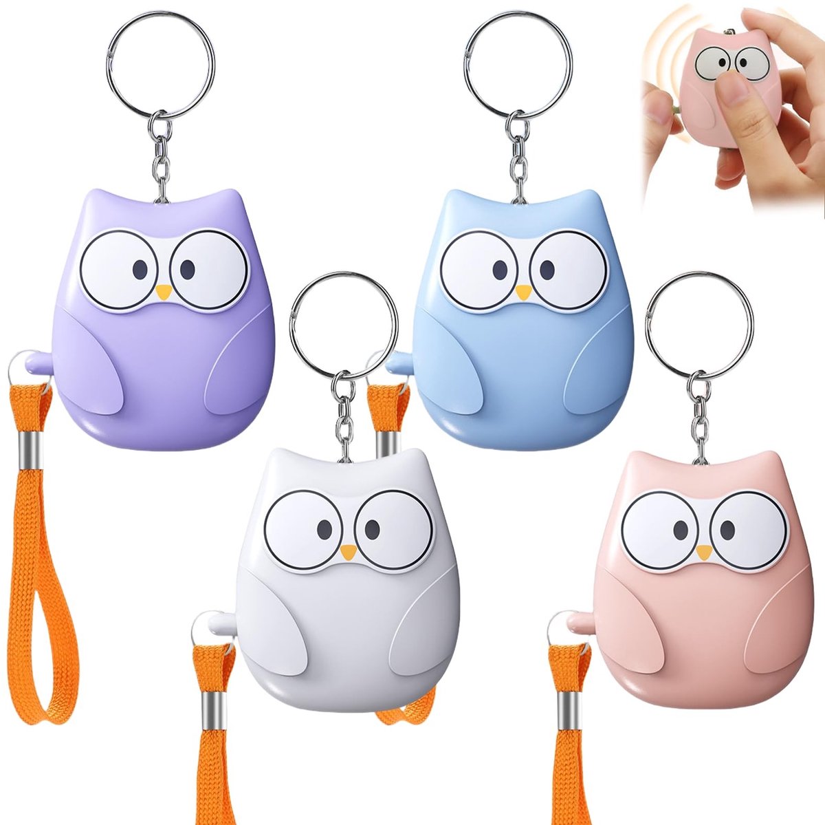 Dailygoods - Zakalarm Vrouwen - Persoonlijk Alarm - 130 dB - Uil-stijl - Zelfverdediging - LED-verlichting - Geschikt voor Vrouwen, Kinderen en Oudere