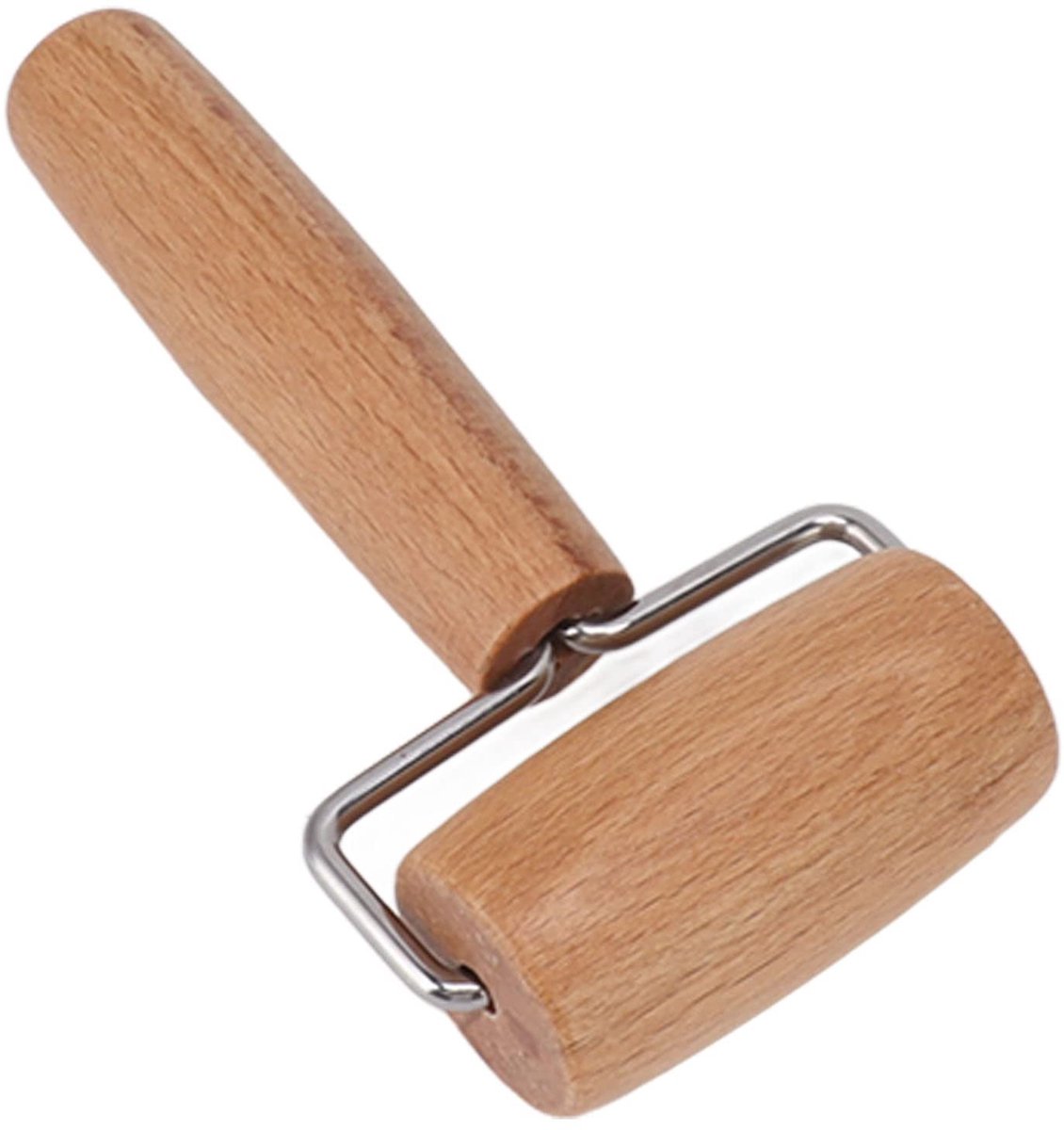 Kleine Deegroller - Bakgereedschap - Deeg Uitrollen - Stevig Beukenhout - 13x7cm