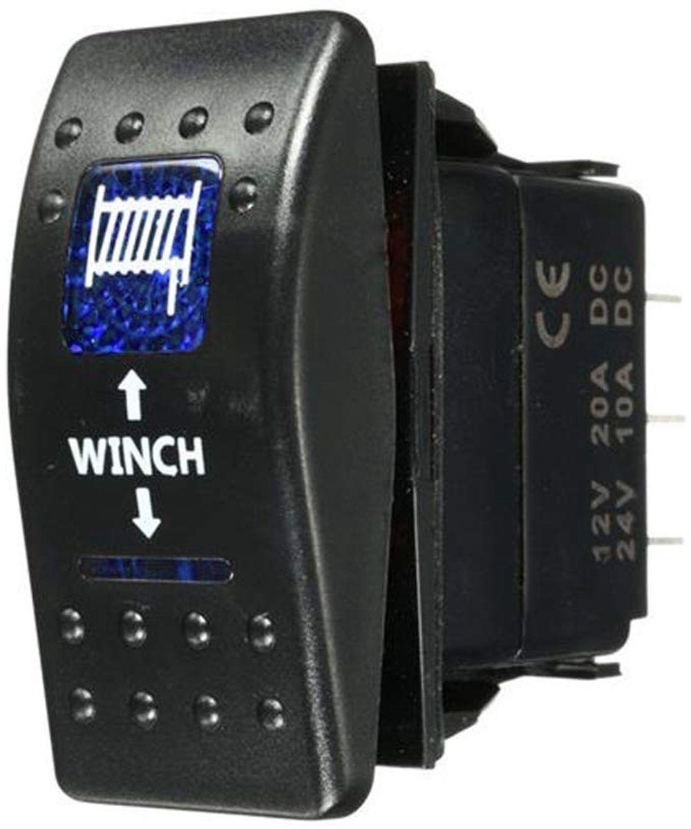 Dailygoods - Rocker Switch - Waterproof ON/OFF/ON Moment Switch - Blauw LED Licht - Auto Truck Boot - 12V 20A - Geschikt voor voertuigen - Kleur blauw