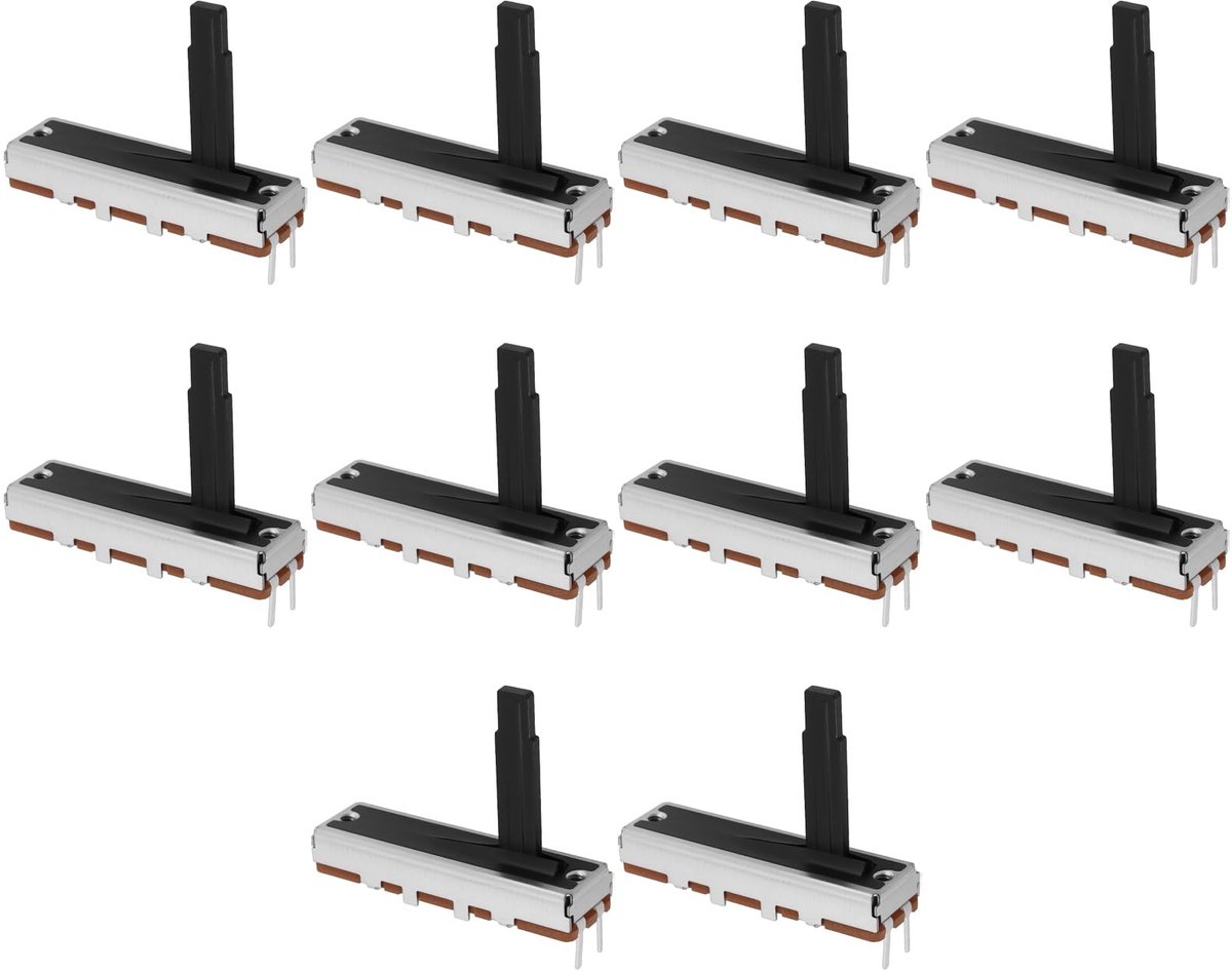 Dailygoods - Potentiometer - 3pin - 10 Stuks - 35x20mm - B100K - Voor Volume- en Helderheidsaanpassing - Geschikt voor Elektronische Apparaten