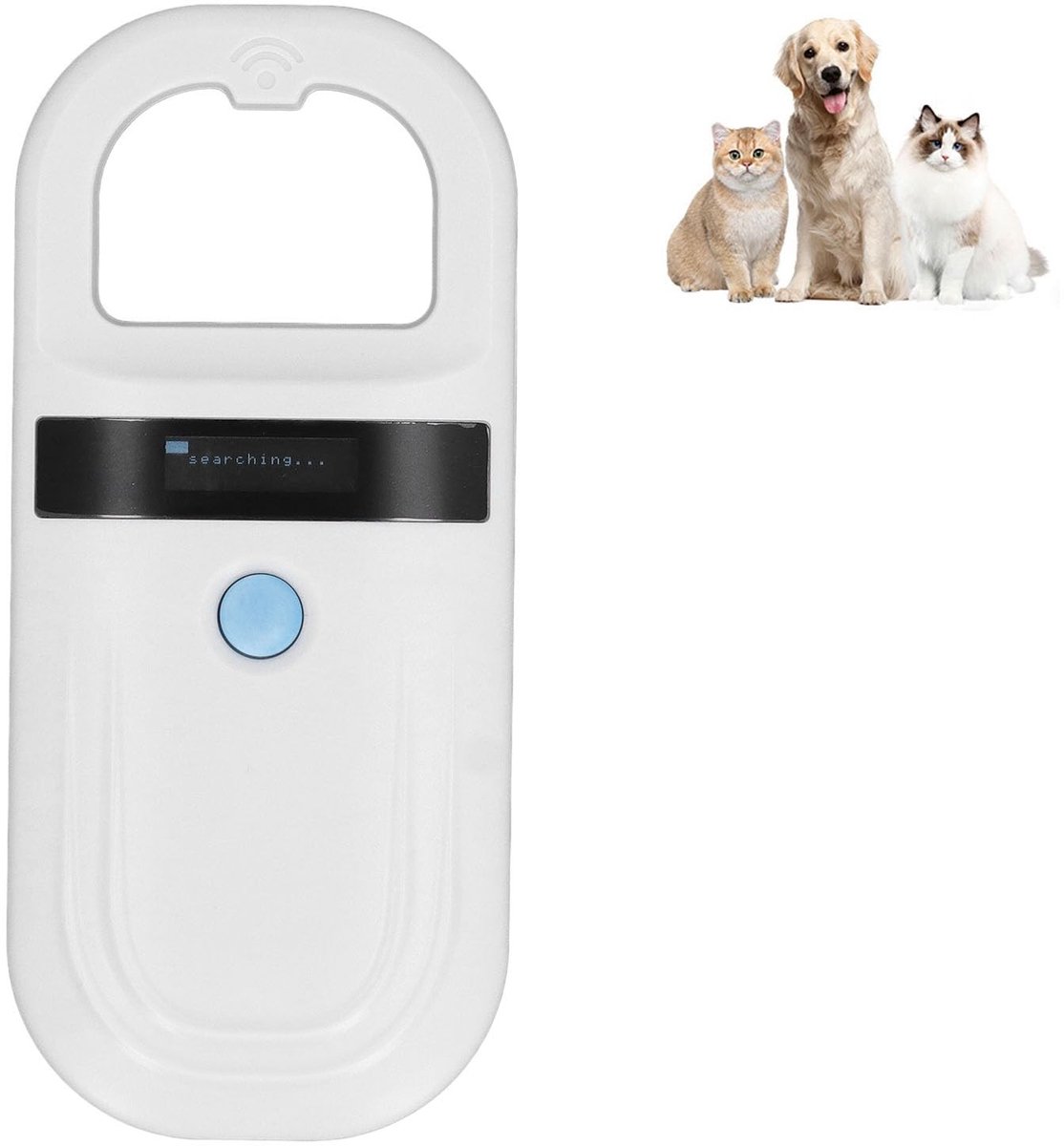 Dailygoods - Draagbare Microchipscanner - Dierenidentificatie - Ingebouwde zoemer - Multi-protocol ondersteuning - Geschikt voor huisdieren - Compact