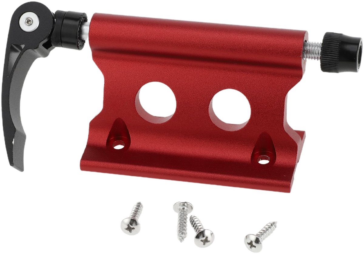 Dailygoods - universele fietsvorkhouder - snelontgrendeling - ergonomisch ontwerp - rood - corrosiebestendig - geschikt voor 6,5 mm en 20 mm assen - 3