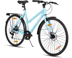 HILAND VELO Dames Racefiets - 700C - 7 Versnellingen - Lichtgewicht Aluminium Frame - Mechanische Schijfremmen - Stadsfiets / Commuter Bike