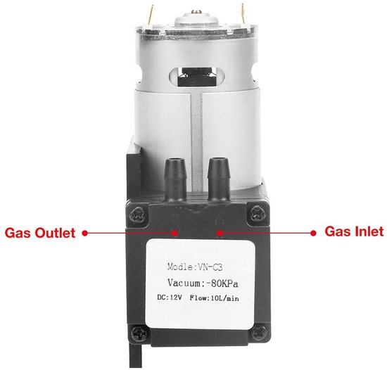 Smoakez - Vacuümpomp - Elektrische Vacuumpomp - 10L per minuut luchtstroom - Compact formaat - Voor het maken van vacuüm - Efficiënte luchtverplaat... — afbeelding 4