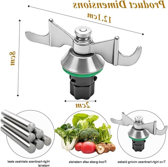 RVS deegmes voor Thermomix, vervangend mengmes voor deeg, geen restanten of vervuiling, ideaal voor TM7 TM6 TM5 keukenmachines van RVS — afbeelding 5