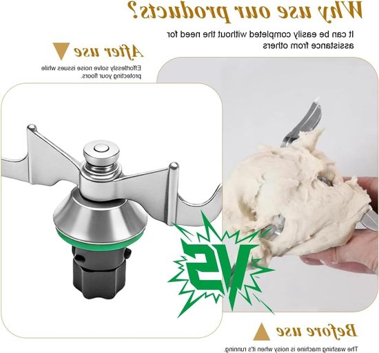 RVS deegmes voor Thermomix, vervangend mengmes voor deeg, geen restanten of vervuiling, ideaal voor TM7 TM6 TM5 keukenmachines van RVS — afbeelding 4