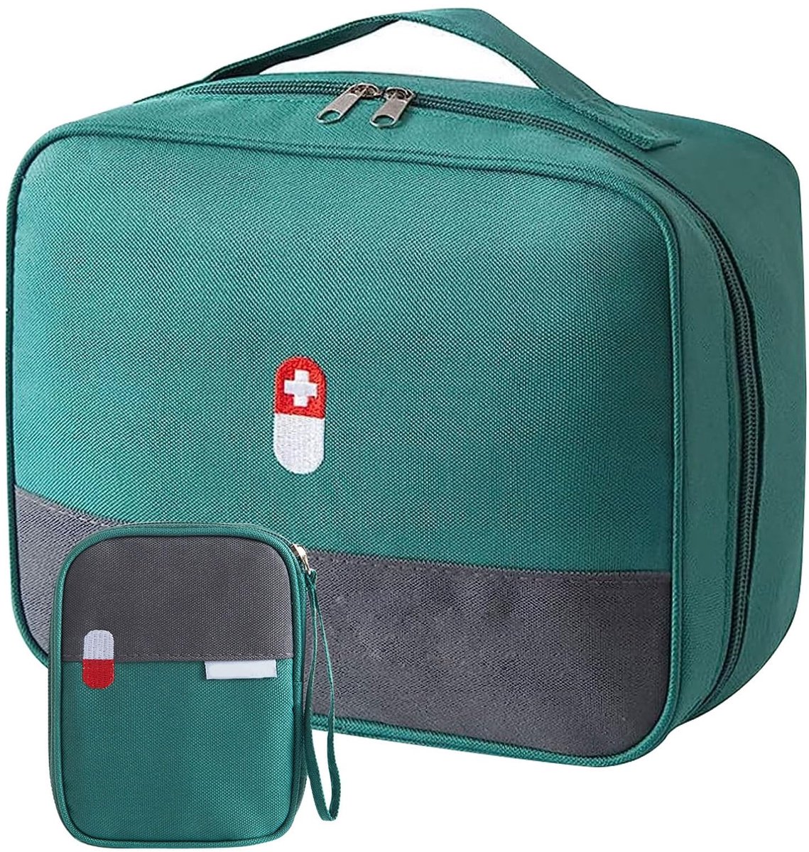 Smoakez - Grote Capaciteit Medicatie Zak - Waterdichte Eerste Hulp Tas - Groen - Geschikt voor School en Reizen - Perfect voor Thuis en Kamperen