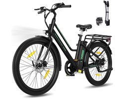 Elektrische Fiets Colorway BK8SL - Trendy 27.5 Inch City Commuter EBike met Afneembare 36V 12Ah Lithium Batterij - Mountain E-Bike met 250W Motor - Damesfiets - IP54 Waterdicht