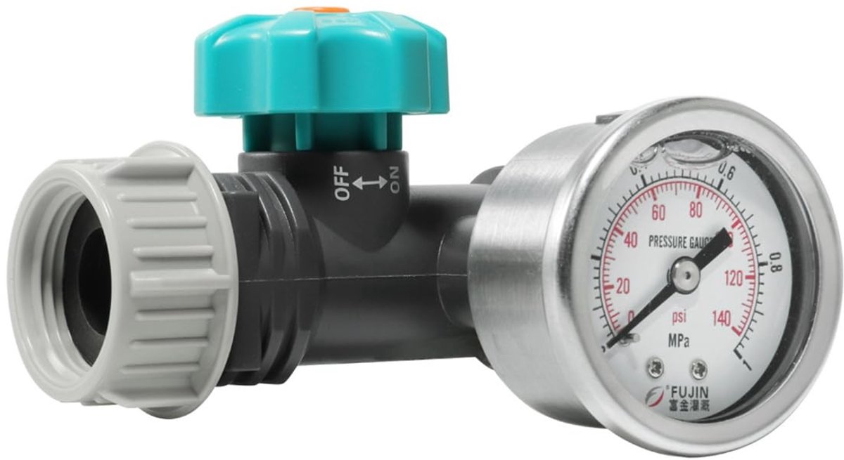 Dailygoods - Verstelbare Water Drukregelaar - Waterdrukcontroller - Voor Tuin en Irrigatie - Koper + ABS - G3/4 Inch - Met Manometer - Geschikt voor A
