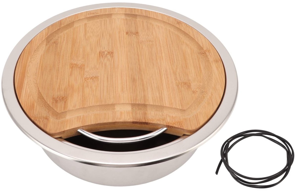 Dailygoods - Ronde Kleine Gootsteen - Spoelbak - Efficiënte Waterafvoer - Ruimtebesparend Ontwerp - 360 mm - Geschikt voor Campers en Boten