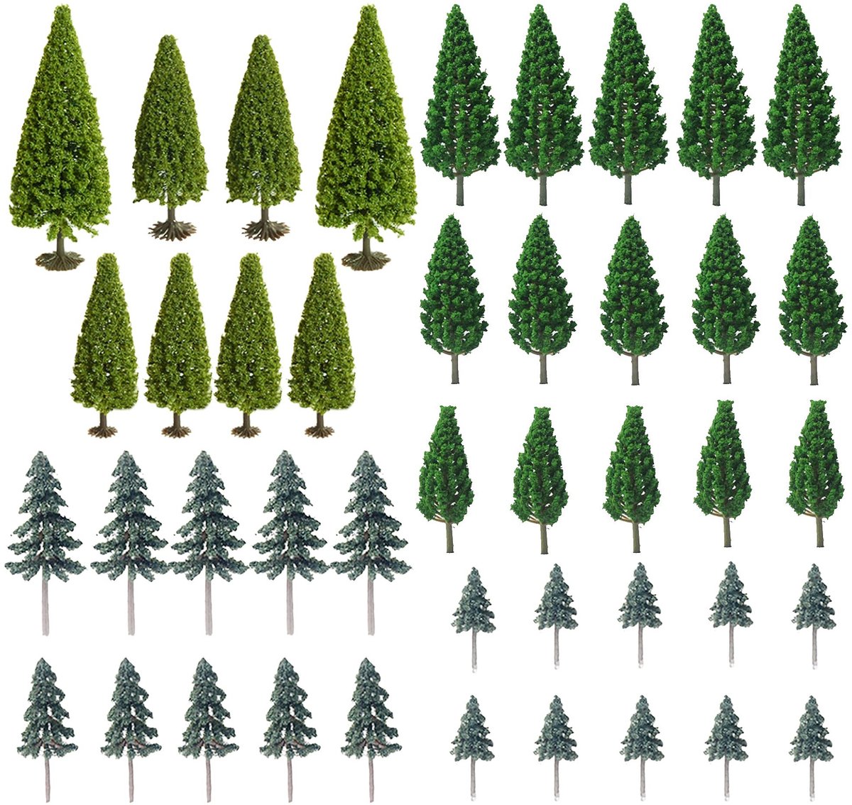 Dailygoods - Modelbouw Bomen - Miniatuur Bomen - Voor Spoorweglandschap - Groen - Cederbomen - Perfect voor Doe-het-zelf Landschappen
