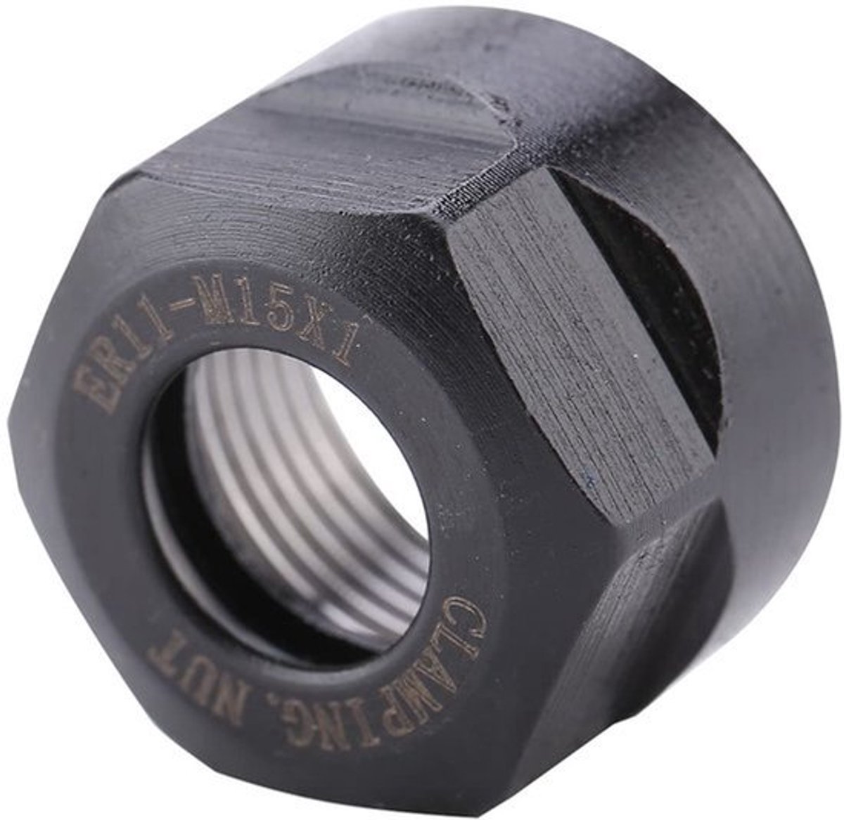 Spantangenmoer ER11 - Zwart - M15*1 - Zilver Wit Zandstralend