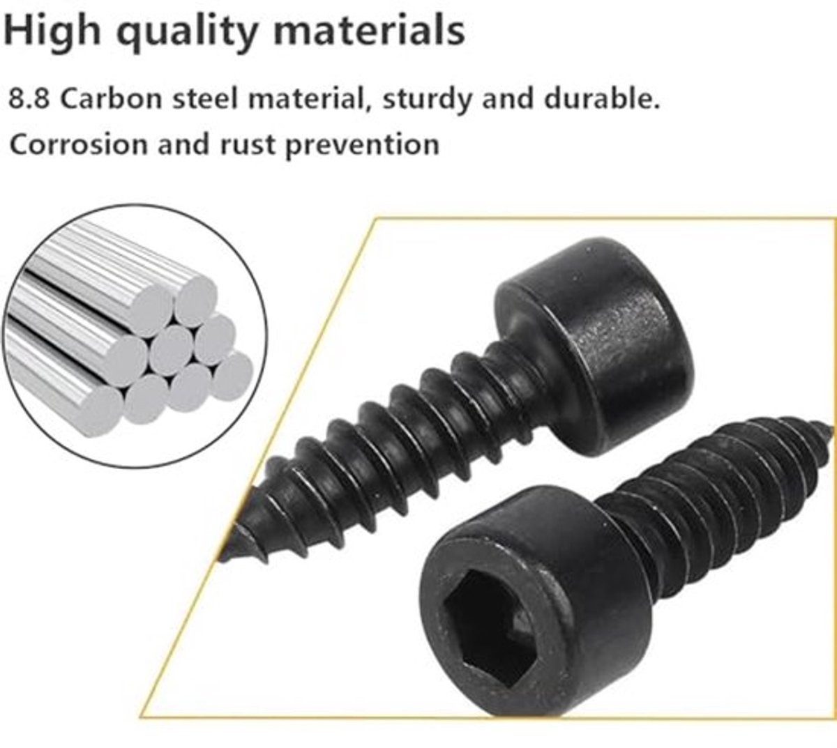 20 stuks Hex Head Schroeven M4 x 20mm Zelftappende Schroeven, Cilinderkop Schroef, Meubel Schroeven met Cilinderkop