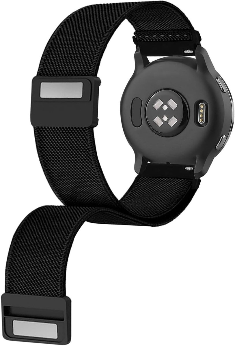 Stretchy Armband met Magnetische Sluiting voor Garmin Venu 3S, Vivoactive 4S en Vivomove 3S - 18mm Zachte Nylon Elastische Horlogeband voor Comfort en Stijl