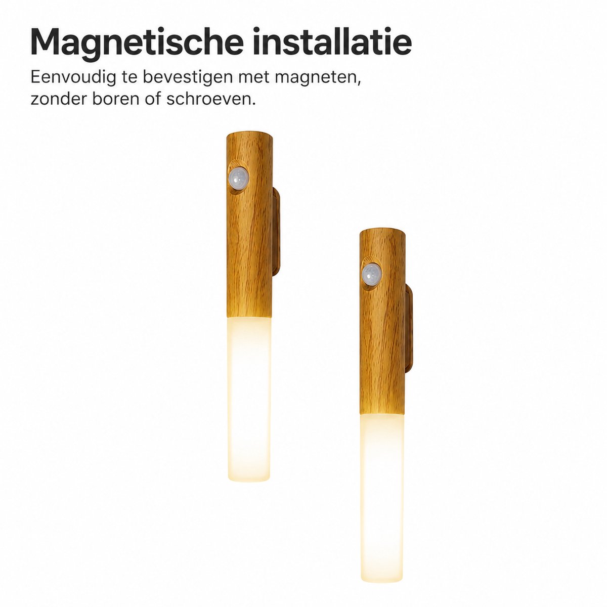 Slimme LED Nachtlampjes 4 Stuks – Bewegingssensor – Oplaadbaar – Voor Trap, Gang, Kast en Badkamer