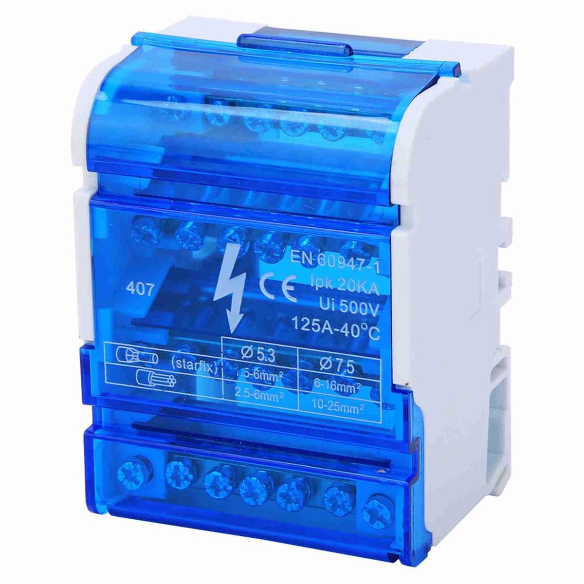 Dailygoods - Terminal Block Distributiekast - Din Rail 4-Niveaus - Eenvoudige installatie - Elektrotechniek - Betrouwbare verbindingen - Geschikt voor