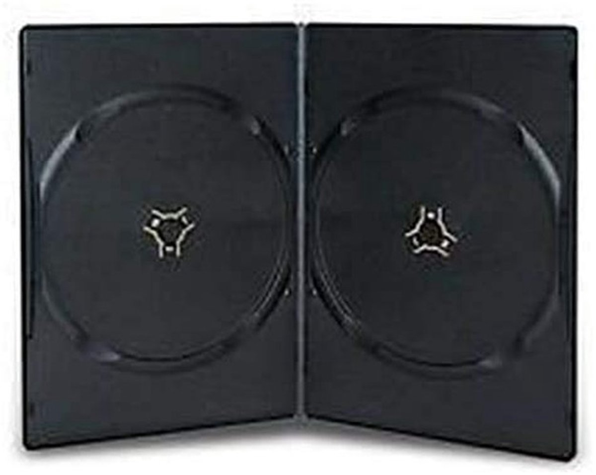Dailygoods - DVD Case - Milieuvriendelijk - Dubbel voor 2 Schijven - Zwart - Ideaal voor opslag en bescherming van DVD's - Geschikt voor 5 schijven -