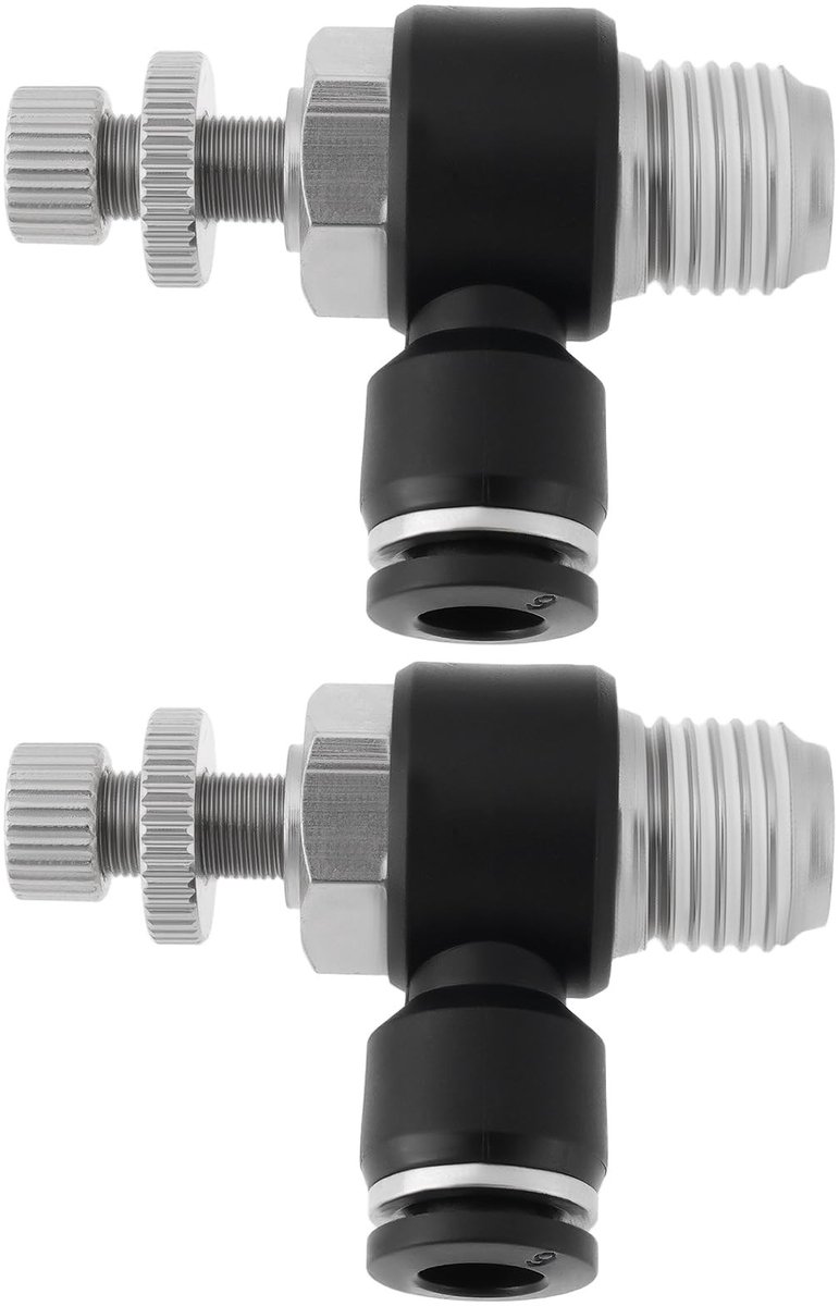 Dailygoods - Pneumatische Luchtstroom Regelklep - 6mm Connector - Hoogwaardige Kwaliteit - 1/4 Draad Aansluiting - Efficiënte Luchtstroom - Geschikt v
