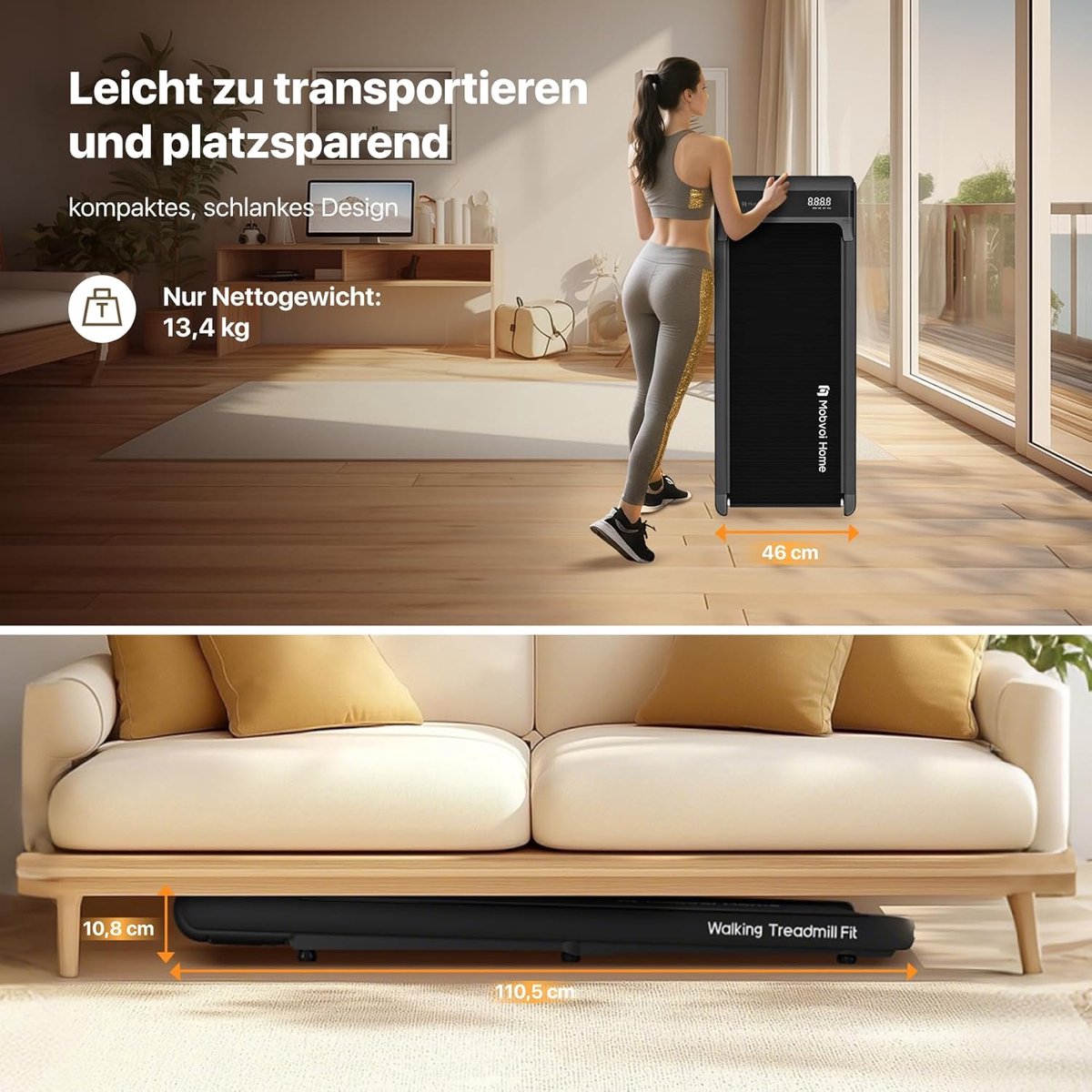 Loopband inklapbaar voor thuis en kantoor - House&Garden Smart Walking Pad Pro met AI coaching, Bluetooth speakers, LED-display, afstandsbediening, stille motor en app ondersteuning - Onder bureau loopband tot 6 km/u - Zwart