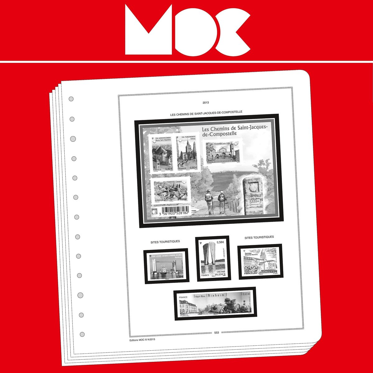 MOC - Albumsupplement - Supplement met postzegelhouders Frankrijk 2024