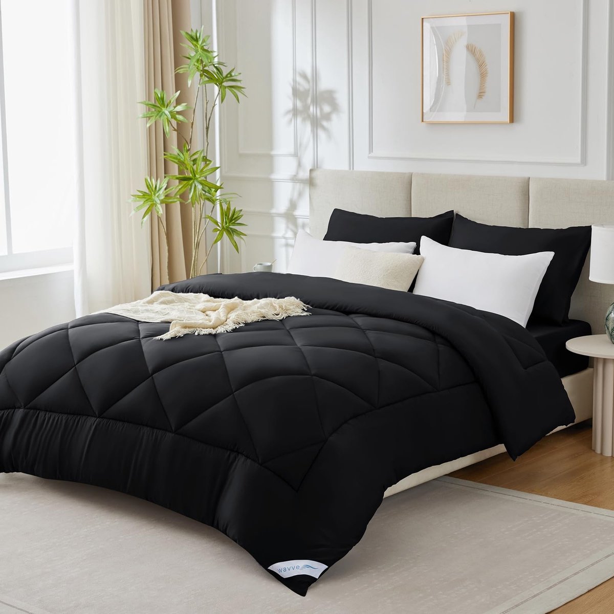 Livia home - Dekbed 135 x 200 cm - Zacht en Ademend - Zwart - Winterdeken - Comfortabel en Warm - Geschikt voor Volwassenen