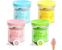 Bekers geschikt voor Ninja Swirl NC700 NC701 ijsmachine - 4 stuks - Accessoires voor ijsmachines - BPA-vrij - vaatwasmachinebestendig - kleur - gekleurd deksel