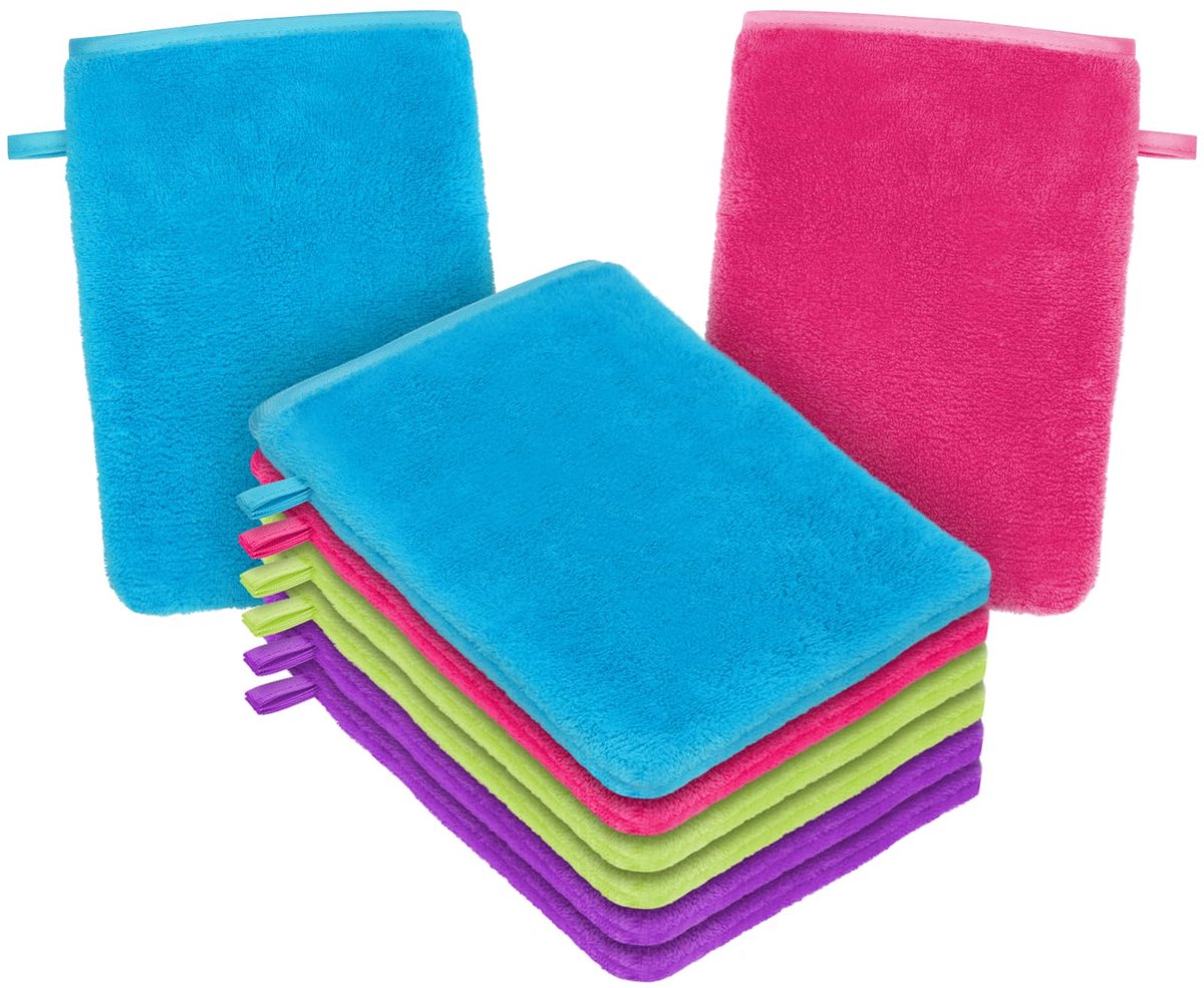 carmdering- Herbruikbare Washandschoenen - Microvezel Wasdoekjes - Badaccessoire Set - Sneldrogend Ontwerp - Zachte Huidreiniging - 100% Microvezel - Lichtgewicht Textuur - Ideaal Voor Gevoelige Huid - 8 Stuks