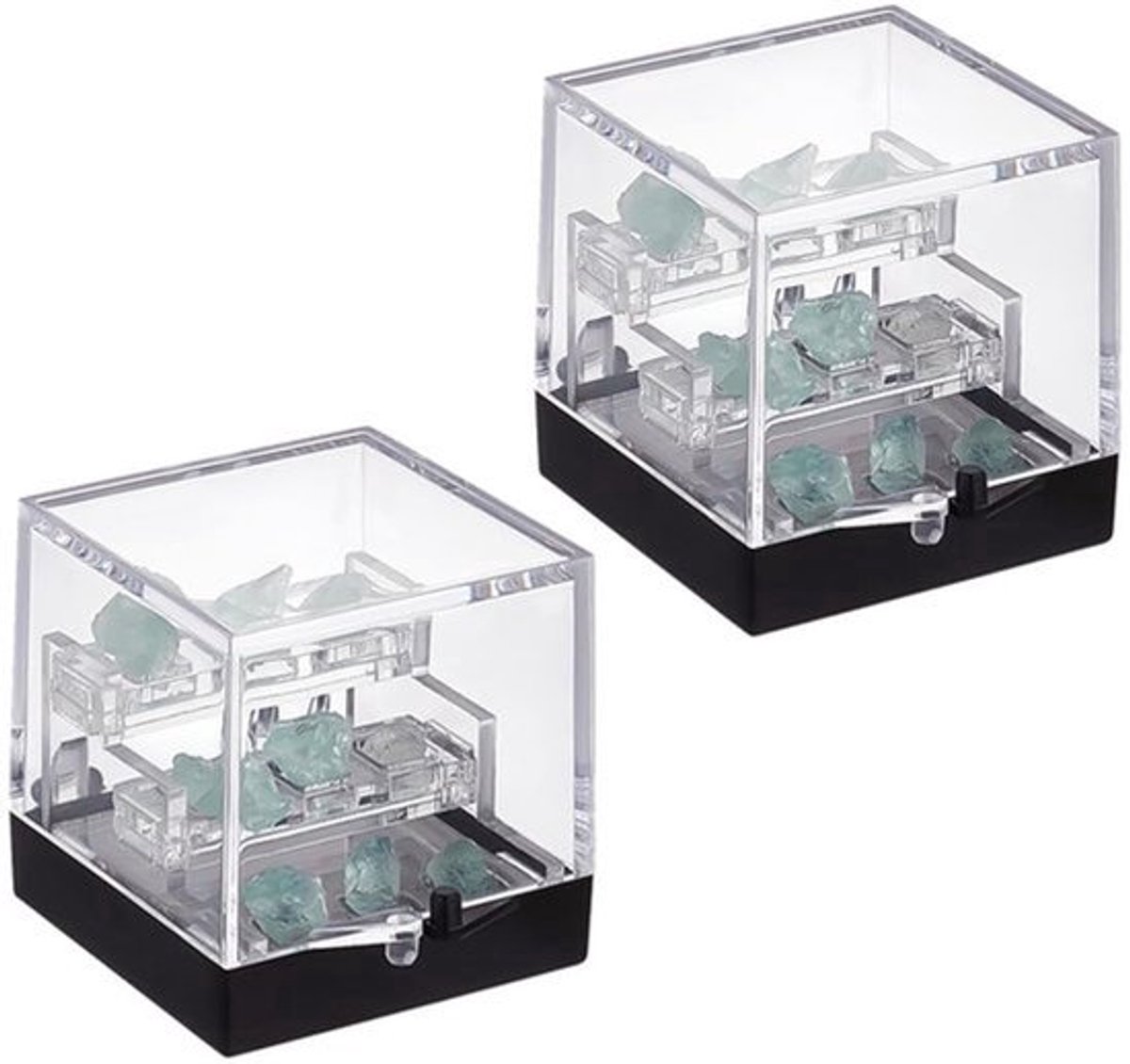2 Stuks 3-Tier Clear Vitrine - 35x35x35mm - Acryl Vitrinekast voor Specimens en Collectibles