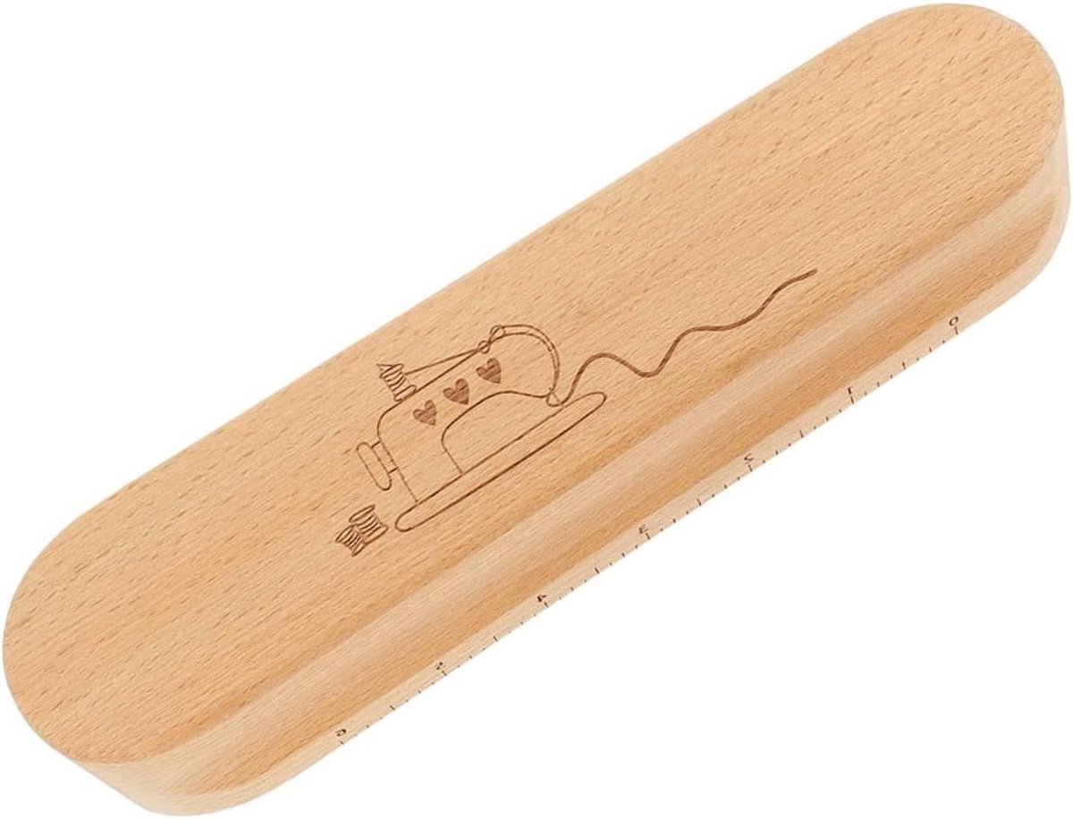 Strijkplank Houten Blok - Naai-accessoire - Handwerk Strijken - Met Groeven - 24 cm - Lichtgeel