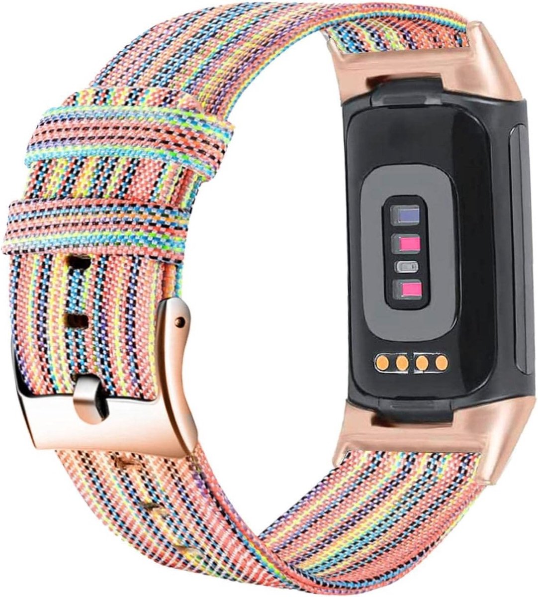 Zachte en Kleurrijke Nylon Polsband voor Fitbit Charge 5 en Charge 6, Sneldrogend en Comfortabel voor Dames
