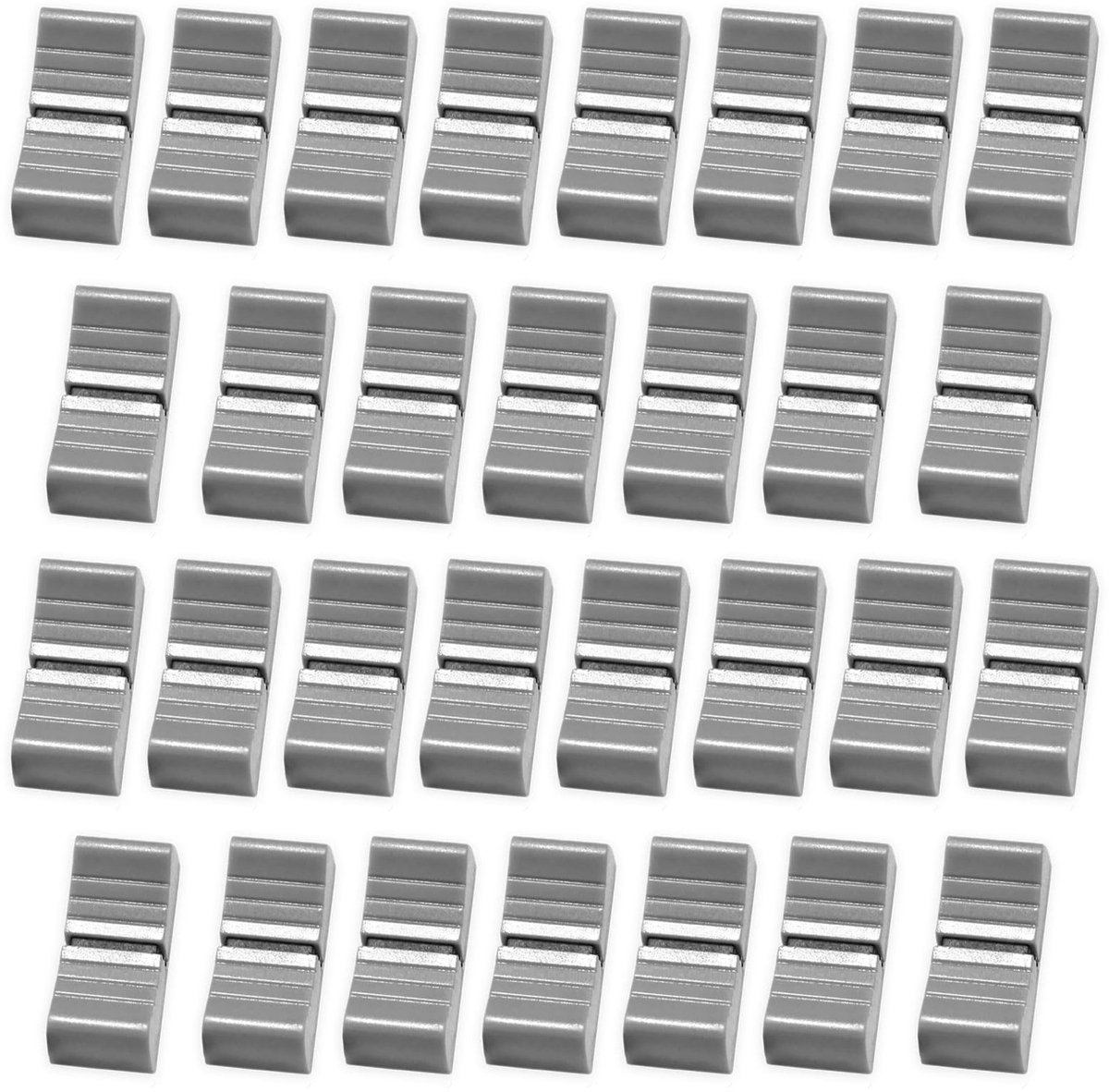 Jhubersproducts - Mixer Slider Knoppen - Vervangingsknoppen voor Fader - Grijs - Handige Potentiometer Draaiknoppen - Geschikt voor Mixer - 30 Stuks