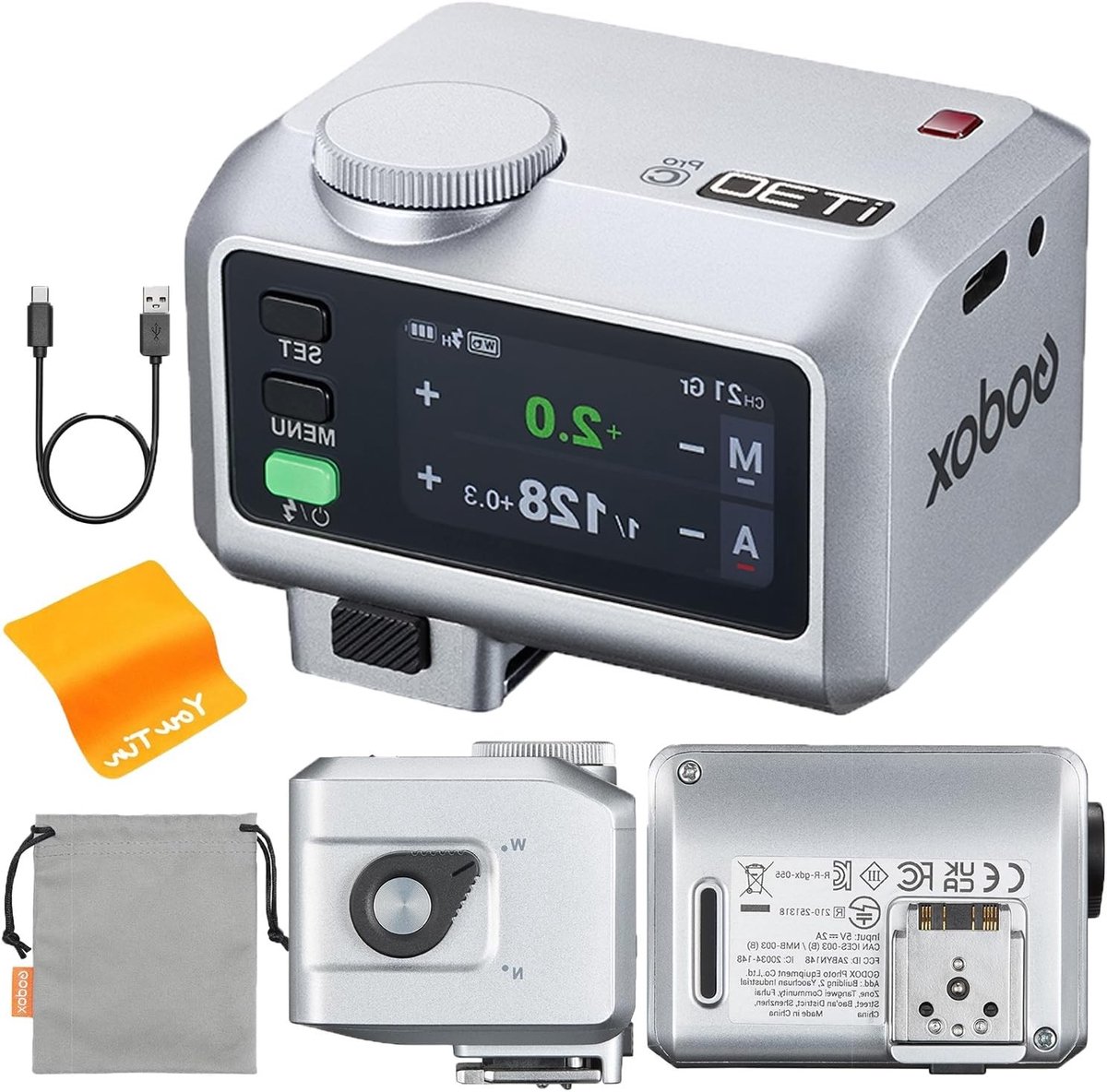 Mini Camera Flitser met Draadloze Ontspanner voor Canon - 2.4GHz, 1/8000S HSS TTL, 560 Flitsen, Volledig Kleuren Touchscreen, Ingebouwde Diffuser, Oplaadbare Batterij 7.4V/900mAh