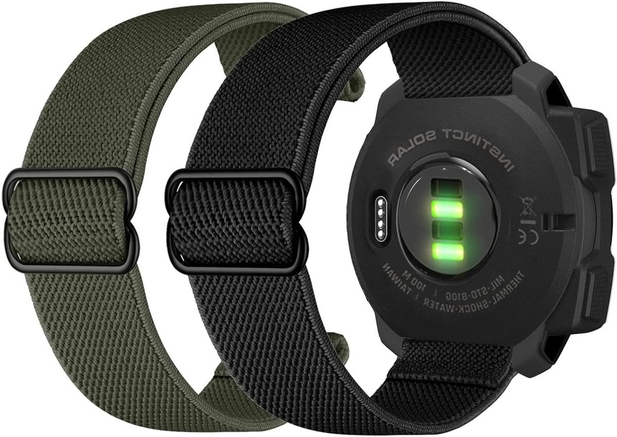 22mm Elastische Nylon Polsband voor Garmin Instinct 2 Solar - Lichtgewicht, Zacht en Verstelbaar voor Sport en Avontuur