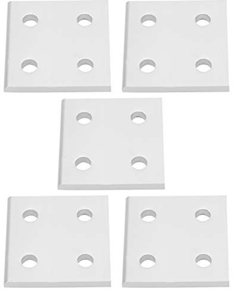 By shayne - Aluminium Verbindingplaten - 5Pcs - Voor Profielverbindingen - 4-Hole - Duurzaam en Lichtgewicht - Geschikt voor Bouwprojecten - Zilver
