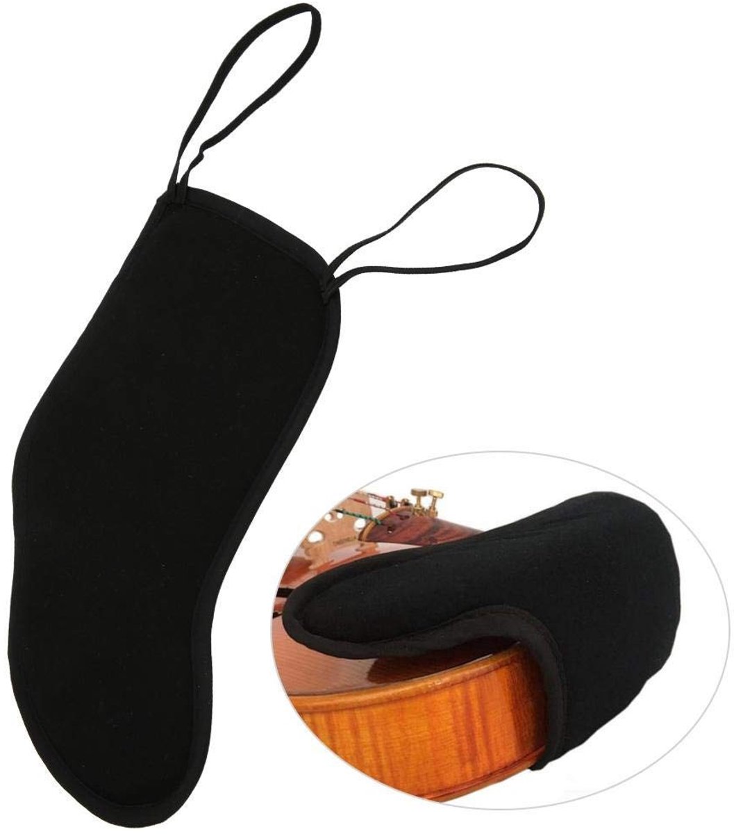 By shayne - Violin Chin Rest Pad - Comfortabele Flannelette Kussen - Verstelbaar - Zwart - Ideaal voor Violinisten - Perfect voor Lessen en Optredens