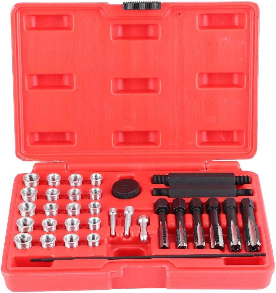 Gloeibougie Reparatieset - Draad Reparatie - Motor Herstellen - Vier Maten Adapters - 33 Delig - Zilverkleurig