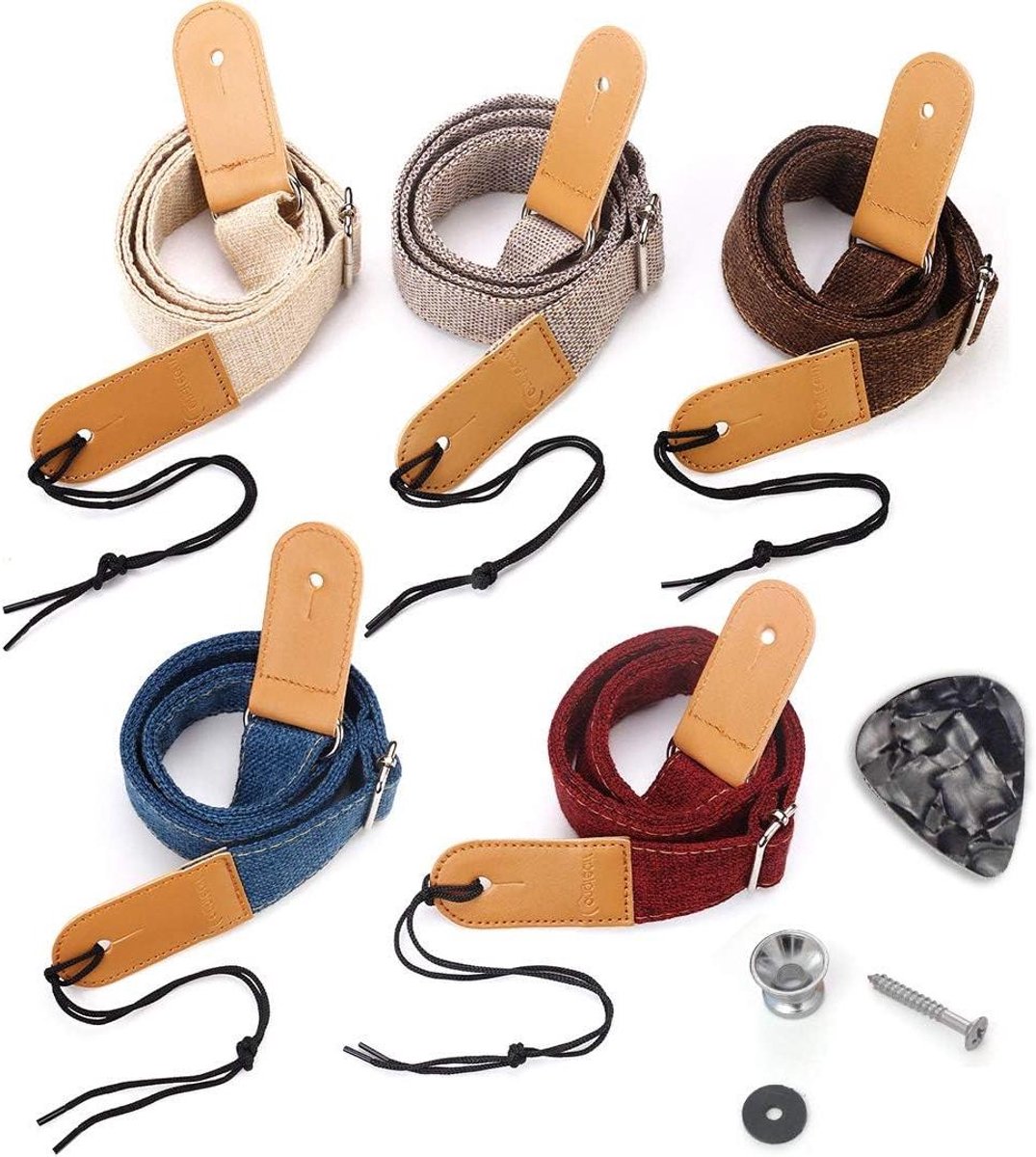 Ukelele riem - Muziekband - Muziek maken - Verstelbare lengte - Inclusief accessoires - Linnen