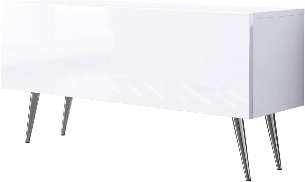 TV meubel - Mediabureau dressoir - TV entertainment organiseren - Mat en glans afwerking - 100 cm breed