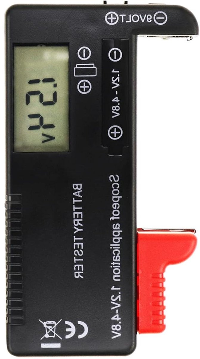 Batterijtester Universeel - Batterij Checker - Batterijen Controleren - Geen Batterij Nodig - Multiformaat - Zwart