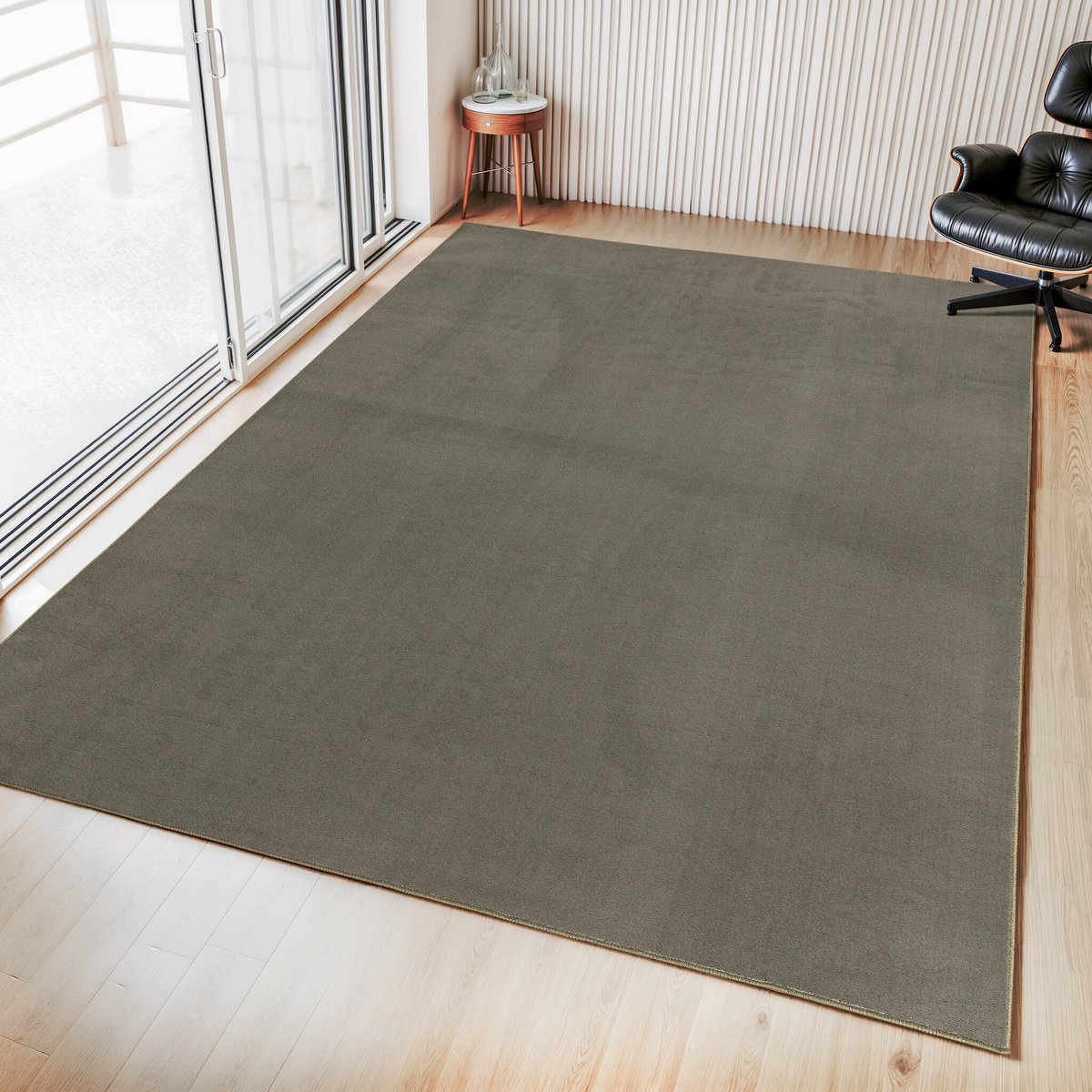 Muratap Relax Samba Vierkant - Wasbaar Effen Vloerkleed - Uni Tapijt - Groen- 200x200 CM Vierkant