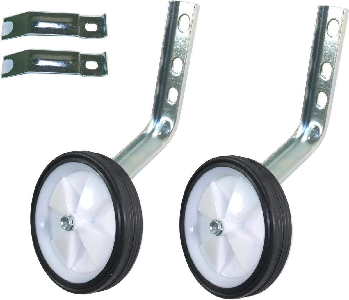 Steunwielen Kinderfiets - Zijwieltjes Fiets - Veilig Leren Fietsen - Universeel Verstelbaar - 12-20 inch - Zilver