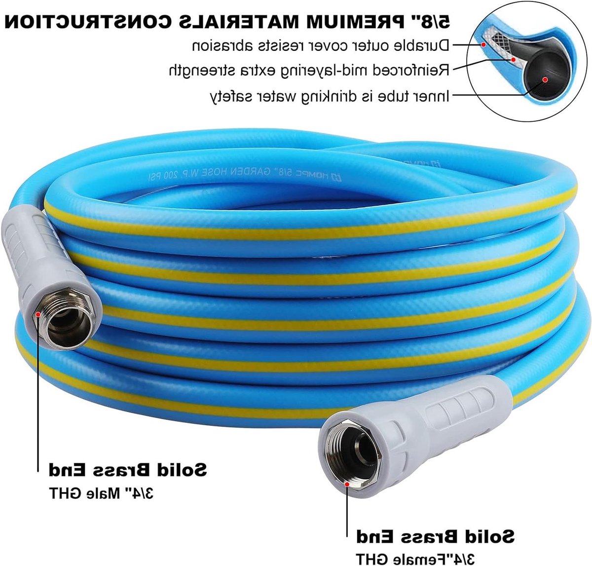 Tuinslang - Waterslang Flexibel - Tuin Bewateren - Geen Knik Onder Druk - 9 meter - Blauw