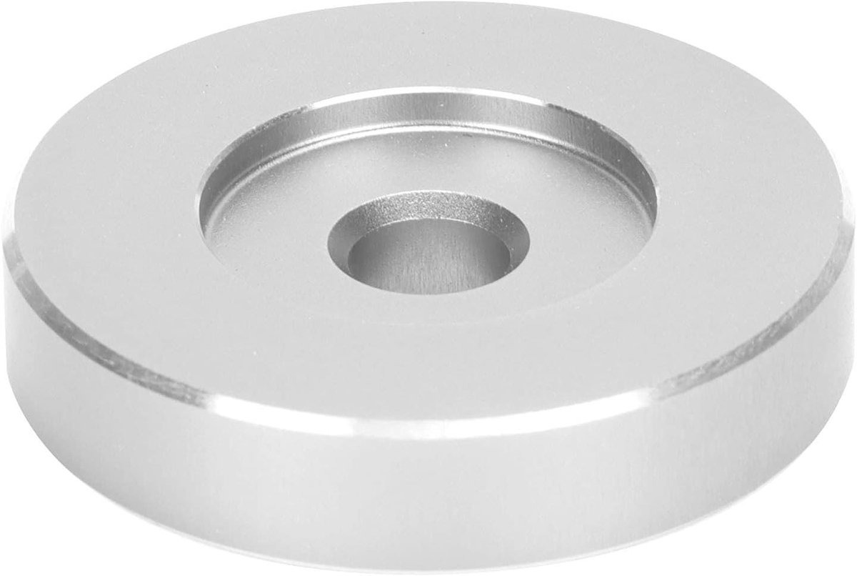 Platenspeler Adapter - Draaitafel Adapter - Platen Afspelen - Minimaliseert Excentriciteit - 38 mm Diameter - Zilver