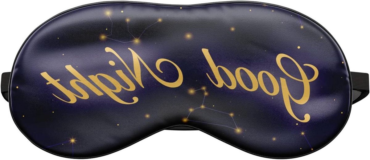 Slaapmasker - Oogdoek Bedekking - Reis Relax - Past Perfect - 19 x 9 cm - Goud