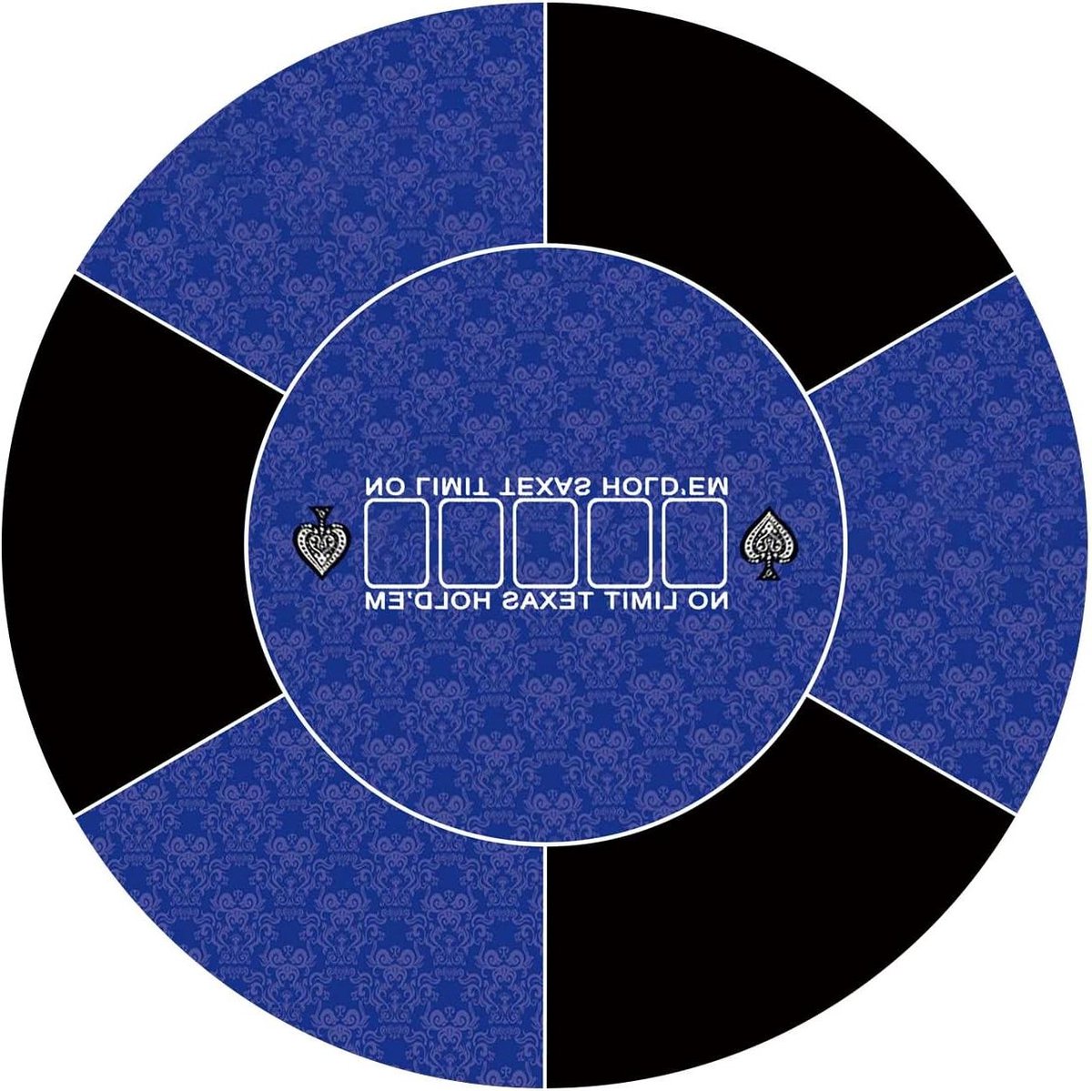 Ronde Pokermat - Poker Tafelblad - Poker Spelen - Antislip Rubberen Onderkant - 100x100cm - Blauw